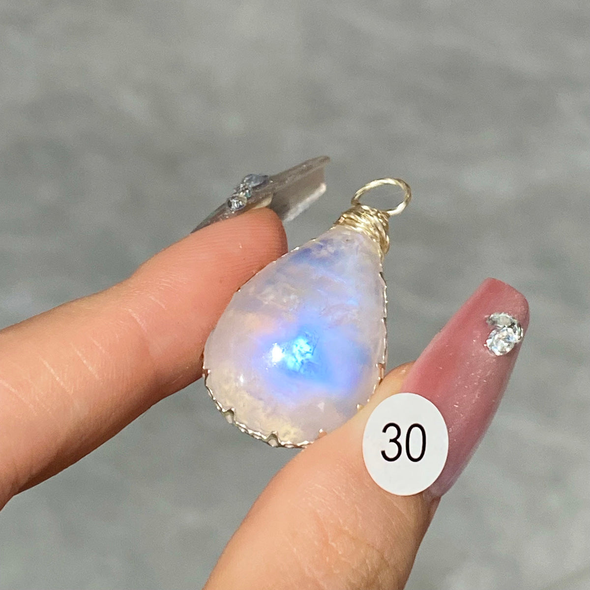 DIY  High Quality Blue Moonstone Crystal Pendant