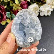 Natural Blue Celestite Geode Specimens - Heart / Drop / Egg Shapes