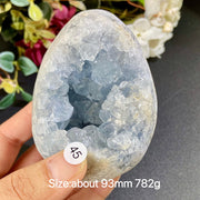 Natural Blue Celestite Geode Specimens - Heart / Drop / Egg Shapes