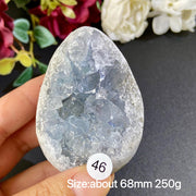 Natural Blue Celestite Geode Specimens - Heart / Drop / Egg Shapes