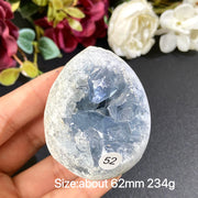 Natural Blue Celestite Geode Specimens - Heart / Drop / Egg Shapes