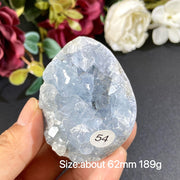 Natural Blue Celestite Geode Specimens - Heart / Drop / Egg Shapes