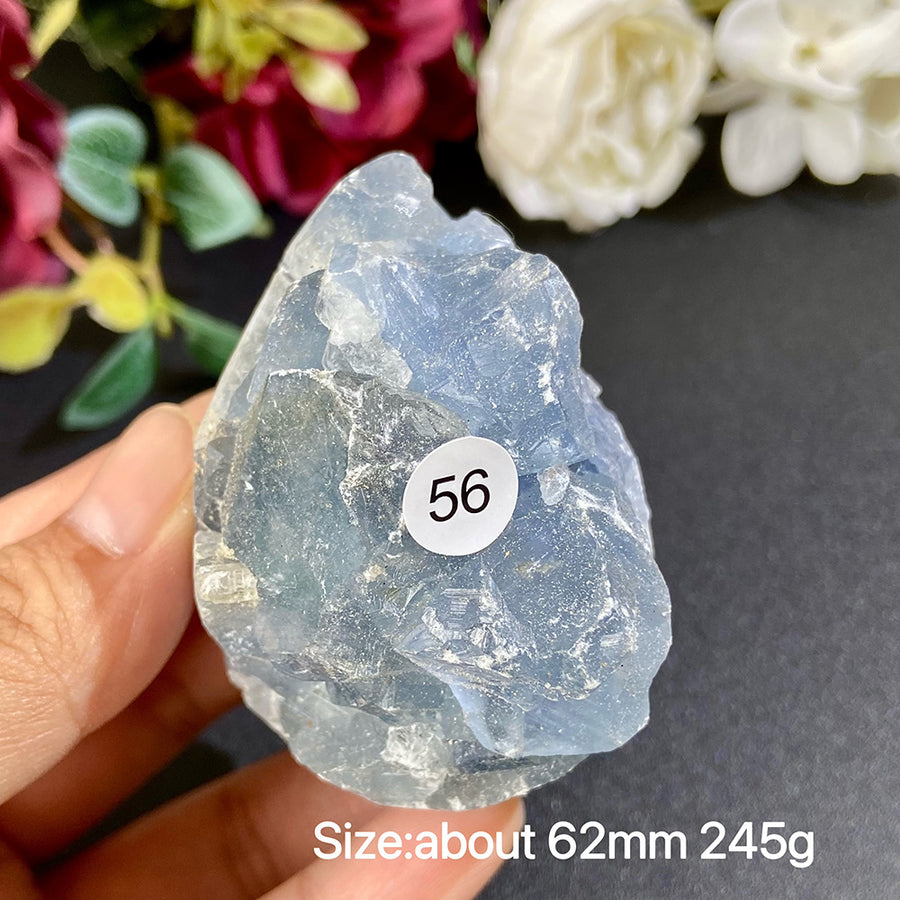 Natural Blue Celestite Geode Specimens - Heart / Drop / Egg Shapes