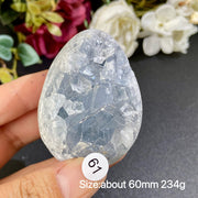 Natural Blue Celestite Geode Specimens - Heart / Drop / Egg Shapes