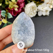 Natural Blue Celestite Geode Specimens - Heart / Drop / Egg Shapes