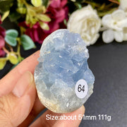 Natural Blue Celestite Geode Specimens - Heart / Drop / Egg Shapes