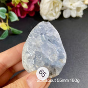 Natural Blue Celestite Geode Specimens - Heart / Drop / Egg Shapes