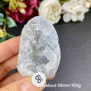 Natural Blue Celestite Geode Specimens - Heart / Drop / Egg Shapes