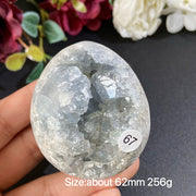 Natural Blue Celestite Geode Specimens - Heart / Drop / Egg Shapes