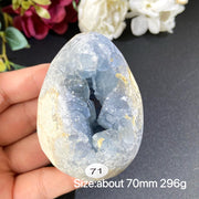 Natural Blue Celestite Geode Specimens - Heart / Drop / Egg Shapes