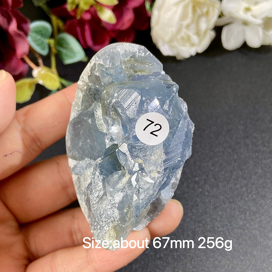 Natural Blue Celestite Geode Specimens - Heart / Drop / Egg Shapes