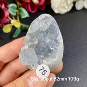Natural Blue Celestite Geode Specimens - Heart / Drop / Egg Shapes