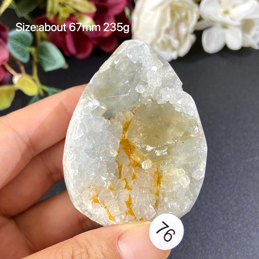 Natural Blue Celestite Geode Specimens - Heart / Drop / Egg Shapes