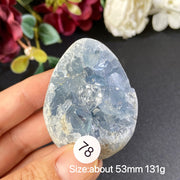 Natural Blue Celestite Geode Specimens - Heart / Drop / Egg Shapes