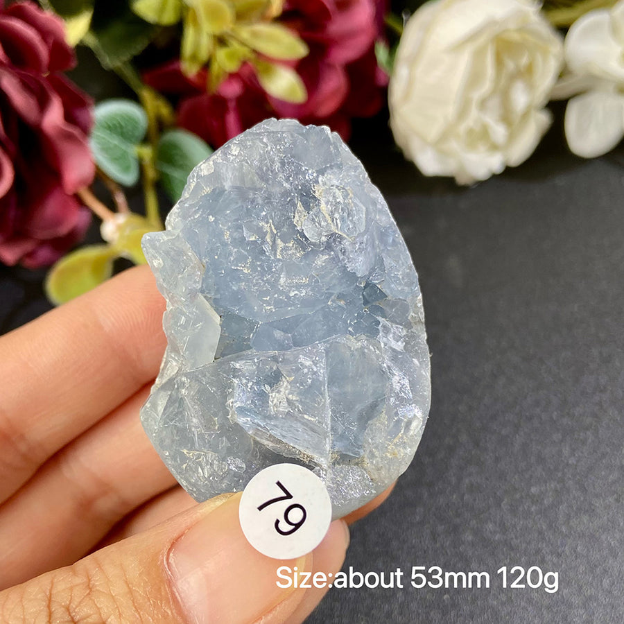 Natural Blue Celestite Geode Specimens - Heart / Drop / Egg Shapes
