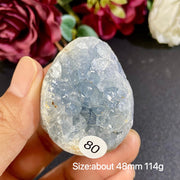 Natural Blue Celestite Geode Specimens - Heart / Drop / Egg Shapes