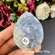 Natural Blue Celestite Geode Specimens - Heart / Drop / Egg Shapes