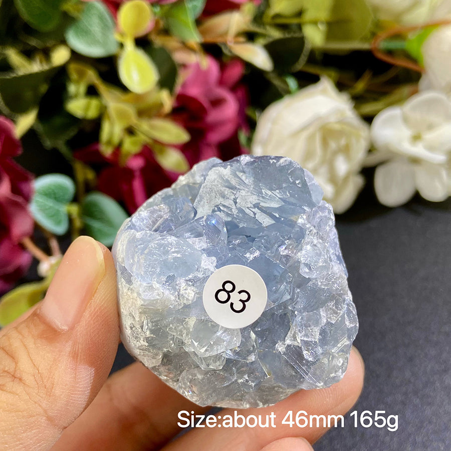 Natural Blue Celestite Geode Specimens - Heart / Drop / Egg Shapes