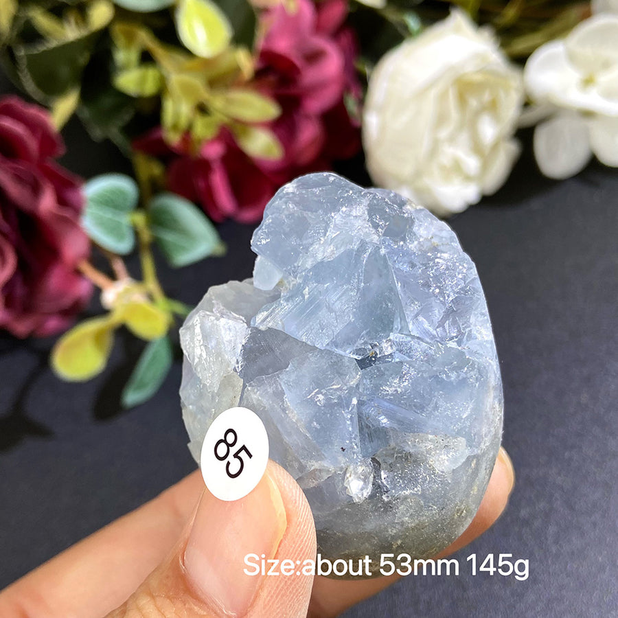 Natural Blue Celestite Geode Specimens - Heart / Drop / Egg Shapes