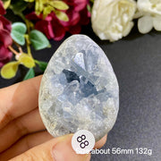 Natural Blue Celestite Geode Specimens - Heart / Drop / Egg Shapes