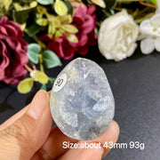 Natural Blue Celestite Geode Specimens - Heart / Drop / Egg Shapes