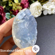 Natural Blue Celestite Geode Specimens - Heart / Drop / Egg Shapes
