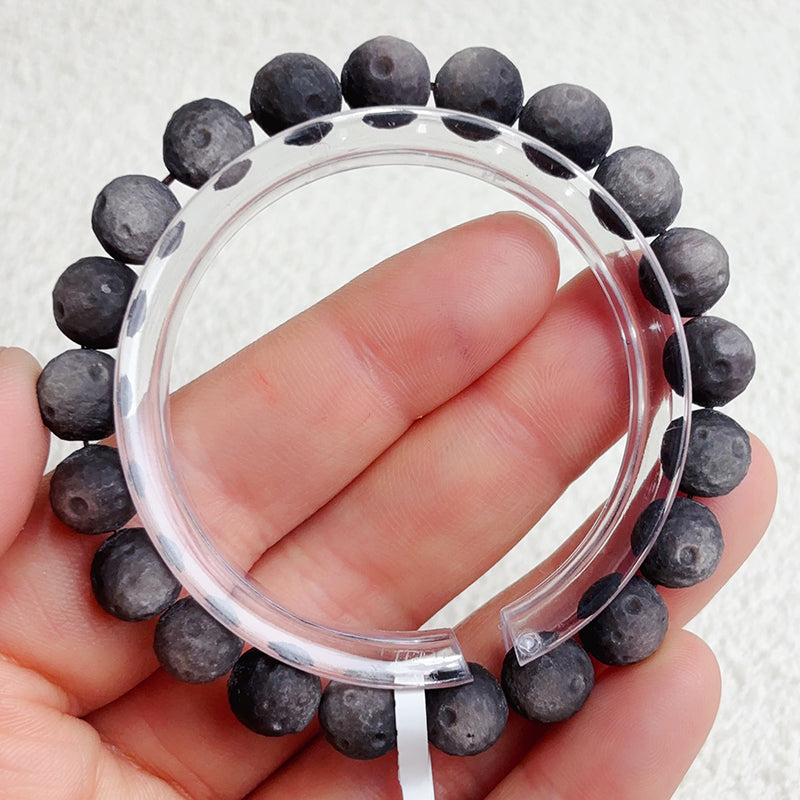 Silver Obsidian Moon Bracelet