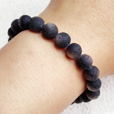 Silver Obsidian Moon Bracelet