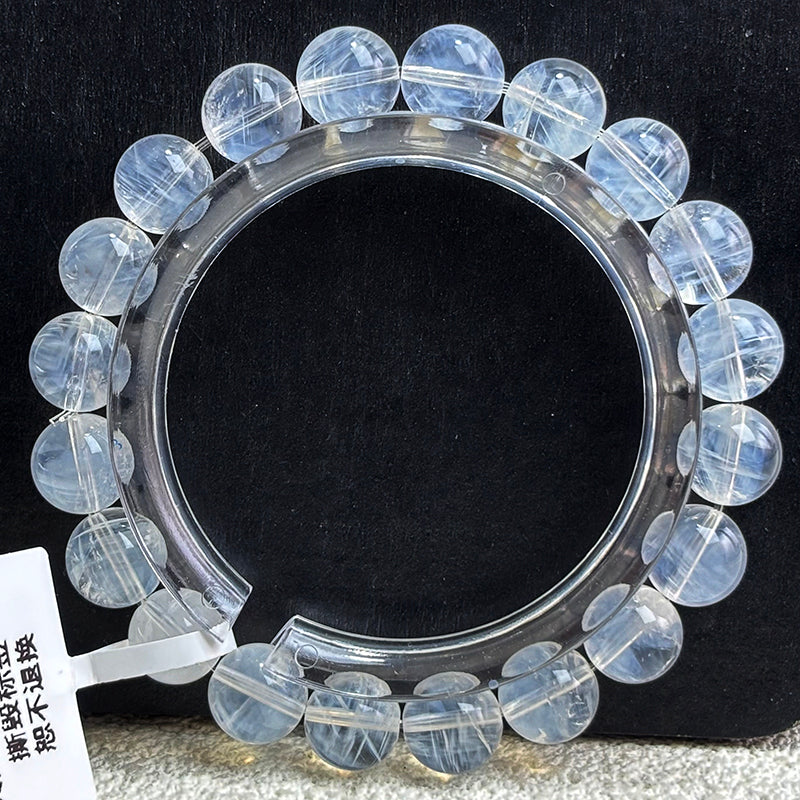 Blue Needle/ Acicular Crystal Beads Bangle Bracelet