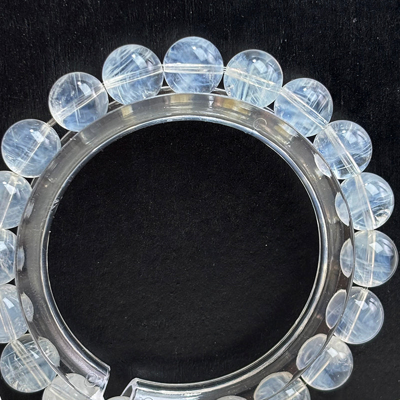 Blue Needle/ Acicular Crystal Beads Bangle Bracelet