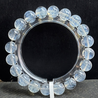 Blue Needle/ Acicular Crystal Beads Bangle Bracelet