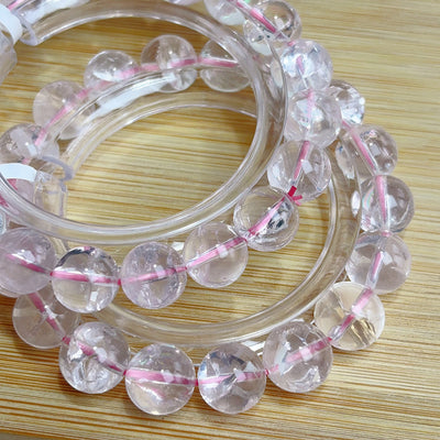 Rainbow Crack Rose Quartz Bracelet