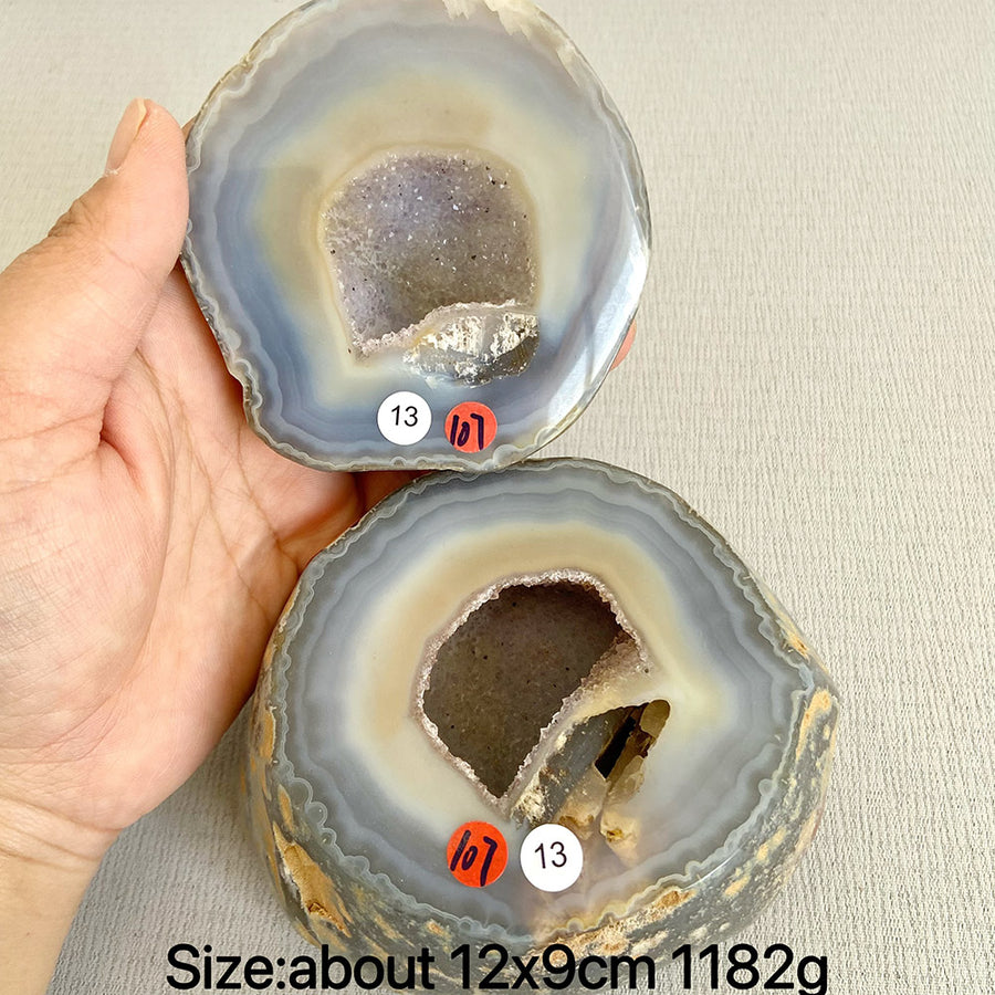 Natural Crystal Agate Geode