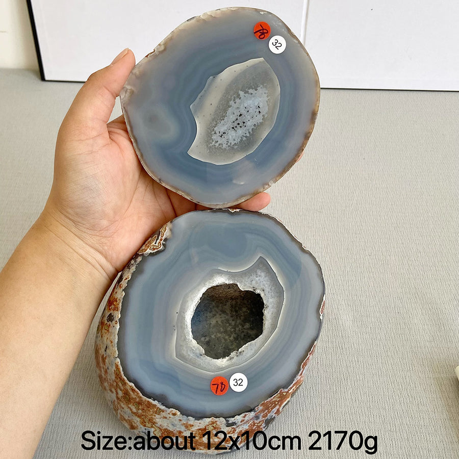 Natural Crystal Agate Geode