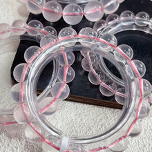 Load image into Gallery viewer, Clean light rose quartz bracelet pink crystal bangle