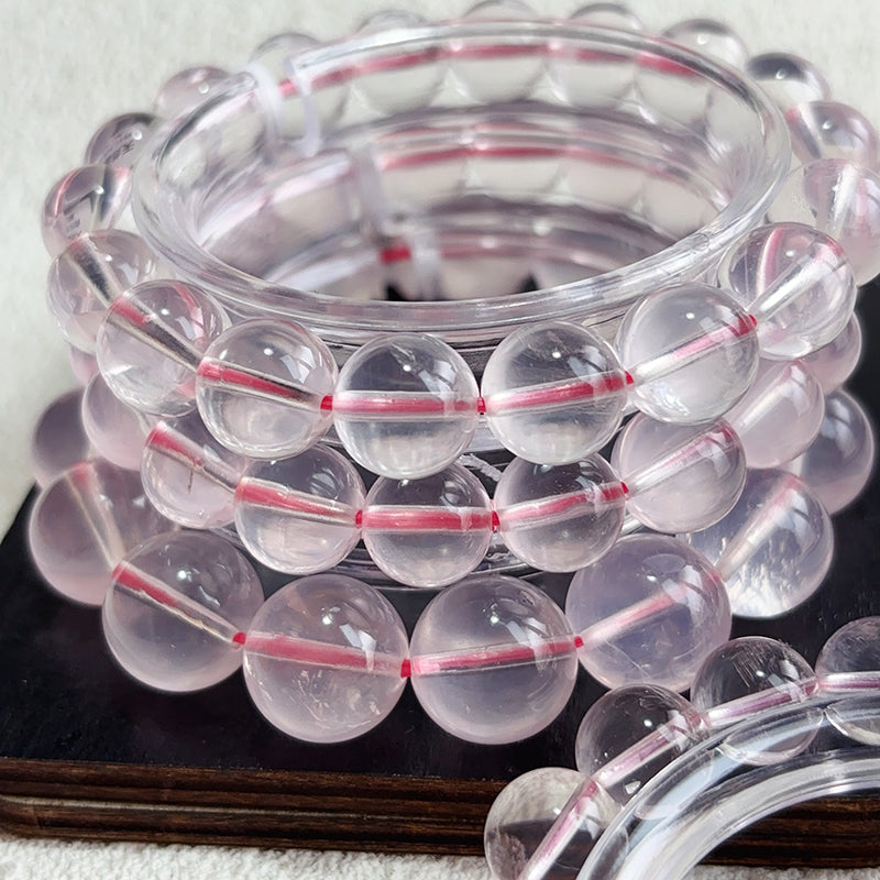 Clean light rose quartz bracelet pink crystal bangle