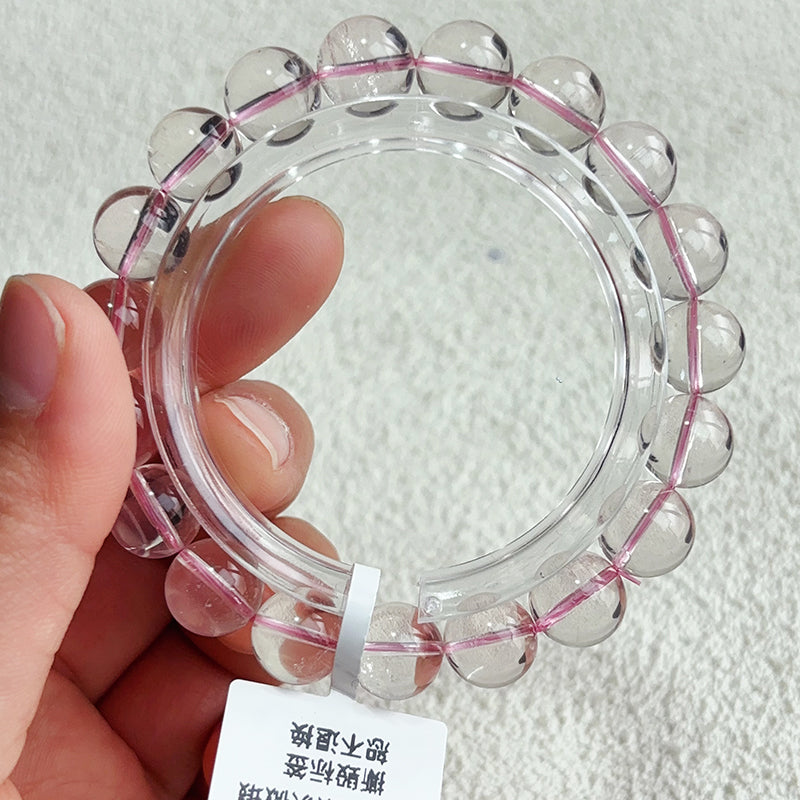 Clean light rose quartz bracelet pink crystal bangle