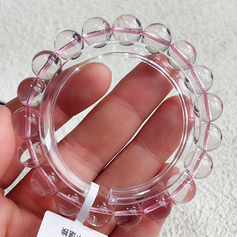 Clean light rose quartz bracelet pink crystal bangle