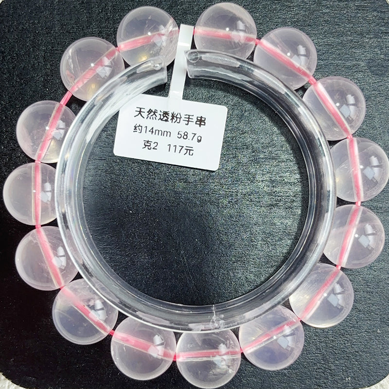 Clean light rose quartz bracelet pink crystal bangle