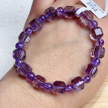 Load image into Gallery viewer, 9MM Smoky Amethyst Cube Crystal Quartz Bracelet