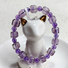 Load image into Gallery viewer, 9MM Smoky Amethyst Cube Crystal Quartz Bracelet