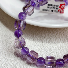 Load image into Gallery viewer, 9MM Smoky Amethyst Cube Crystal Quartz Bracelet