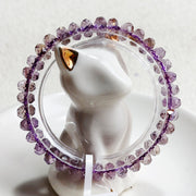 7-8MM Smoky Amethyst Bracelet Faceted Crystal Bangle