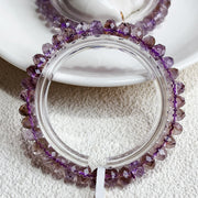 7-8MM Smoky Amethyst Bracelet Faceted Crystal Bangle
