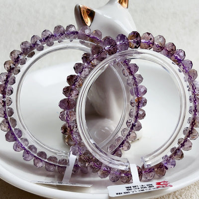 7-8MM Smoky Amethyst Bracelet Faceted Crystal Bangle