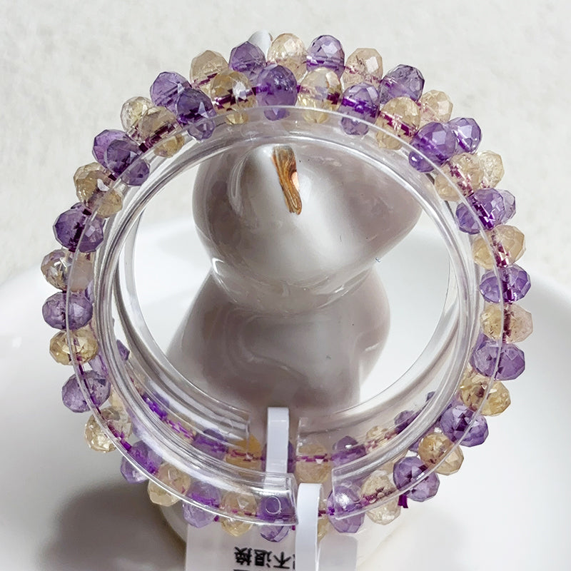 7mm Ametrine Bracelet Faceted Crystal Bangle