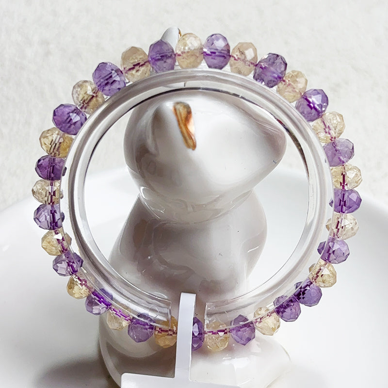 7mm Ametrine Bracelet Faceted Crystal Bangle