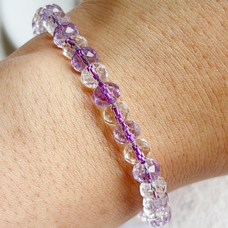 7mm Ametrine Bracelet Faceted Crystal Bangle