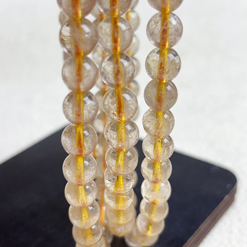 108 Pieces Beads Rutilated Quartz  Bracelet