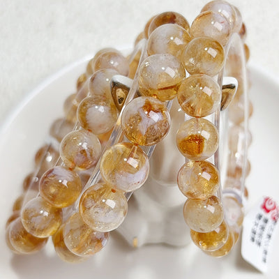 Brazilian Citrine Honey Milk Cap Crystal Bracelet